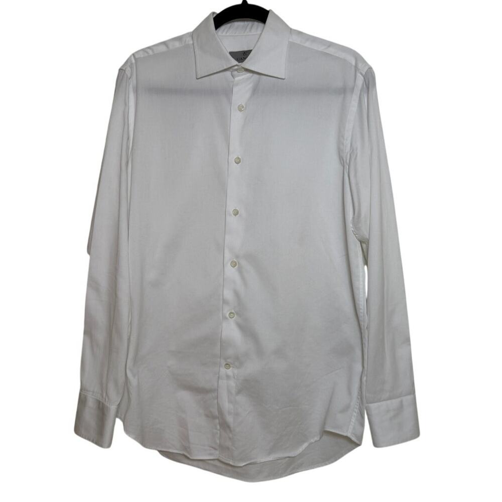 Canali Cotton White Button-Down Shirt
